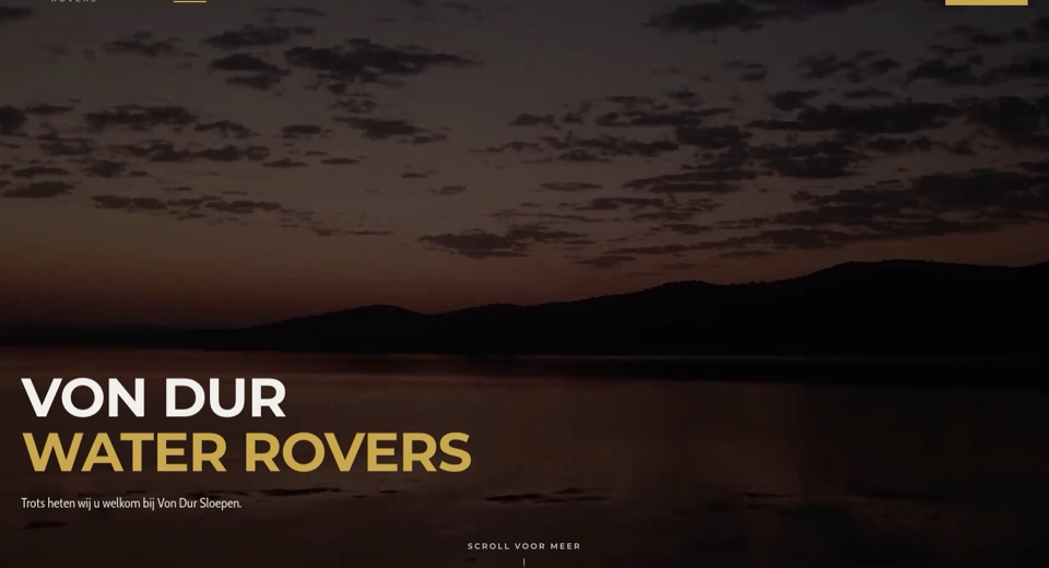 Von Dur Water Rovers web sitesinin ana sayfası
